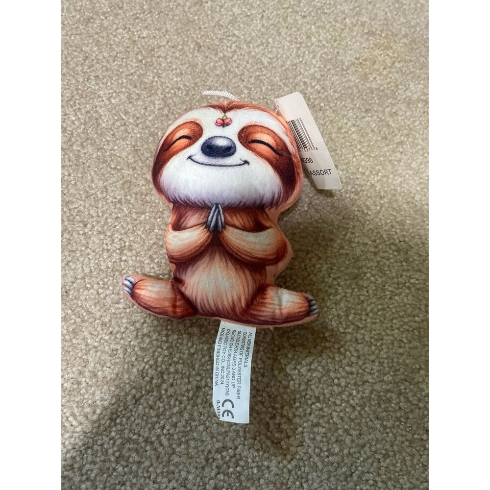 Classic Toy Co Meditating Sloth Plush 5" Jungle Assort Zen Yoga Stuffed Animal